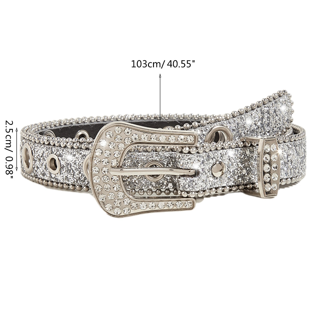 ✪ Crystal Belt Jean Belt Bling Rhine Belt Women Fashion Cowgirl Western Rhine Waistband Rhine Waist Belt