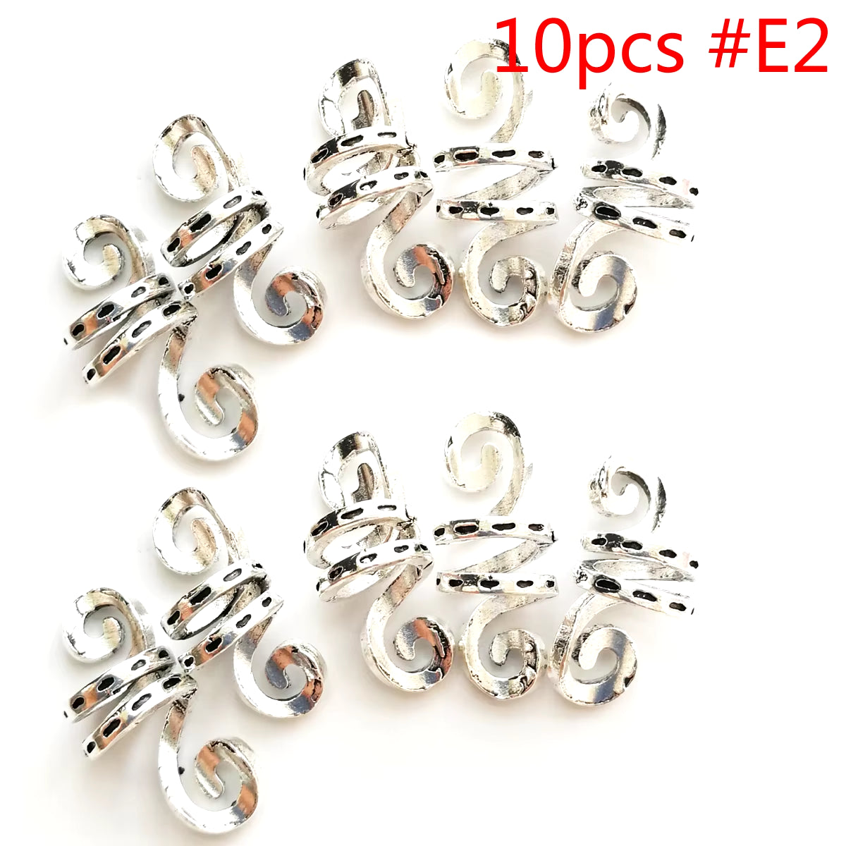 5Pcs Golden Silver Viking Spiral Charms Hair Tubes Braid Dread Dreadlock Beads Clips Cuffs Rings Jewelry Hair Accessories Woman